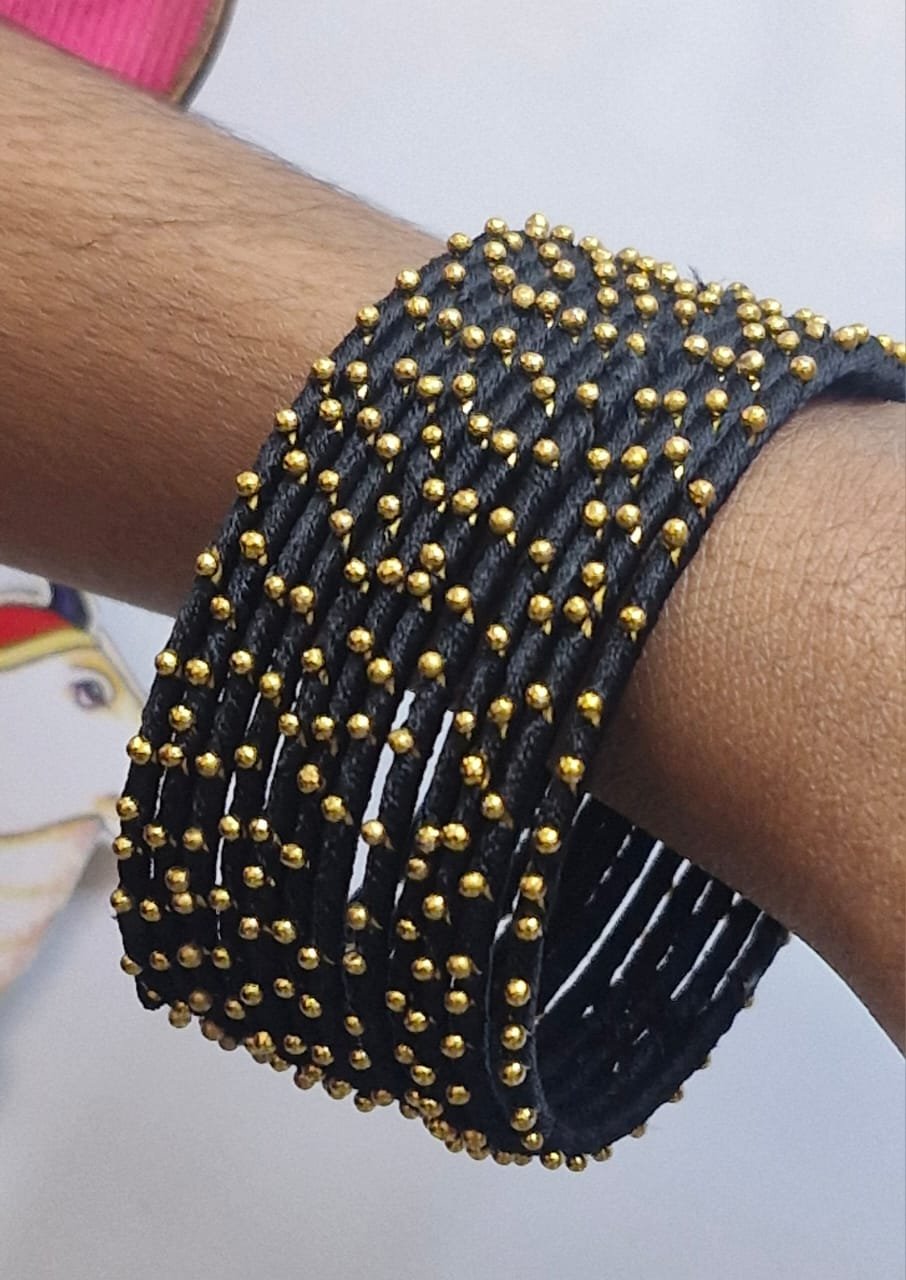 Black Colour Drop Silk Thread Bangles Black Colour Drop Silk Thread Bangles