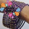 Purple Colour Rain Drop Silk Thread Bangles