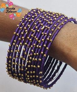 Purple Colour Rain Drop Silk Thread Bangles