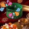 Green Colour Rain Drop Silk Thread Bangles Green Colour Rain Drop Silk Thread Bangles