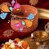 Orange Colour Rain Drop Silk Thread Bangles