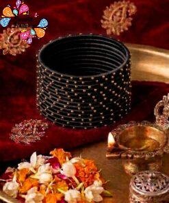 Black Colour Drop Silk Thread Bangles