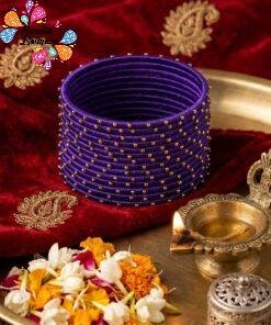 Purple Colour Rain Drop Silk Thread Bangles