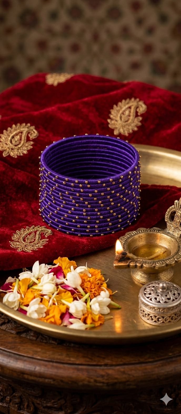 Purple Colour Rain Drop Silk Thread Bangles Purple Colour Rain Drop Silk Thread Bangles