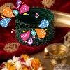 Dark Green Colour Rain Drop Silk Thread Bangles Dark Green Colour Rain Drop Silk Thread Bangles