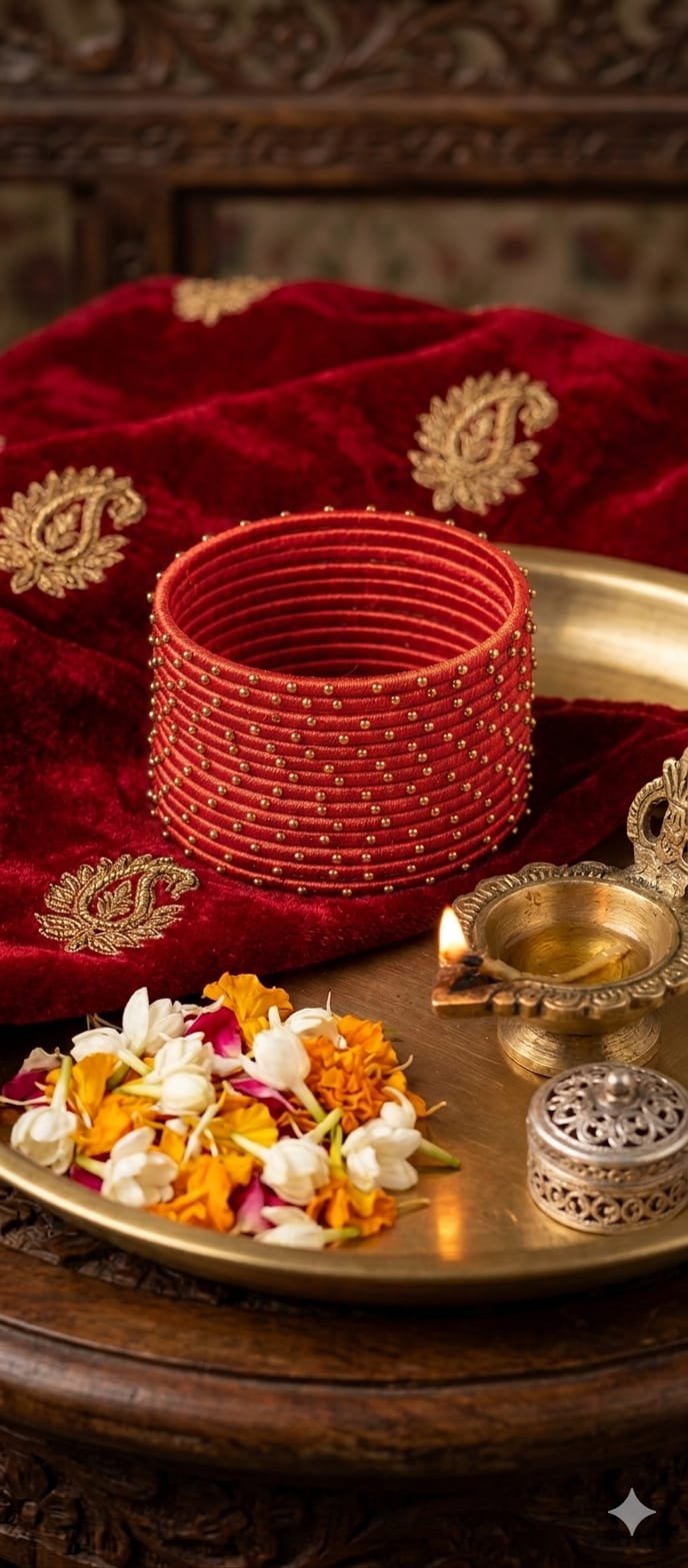 Coral Light Orange Colour Rain Drop Silk Thread Bangles Coral Light Orange Colour Rain Drop Silk Thread Bangles