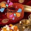 Orange Colour Rain Drop Silk Thread Bangles
