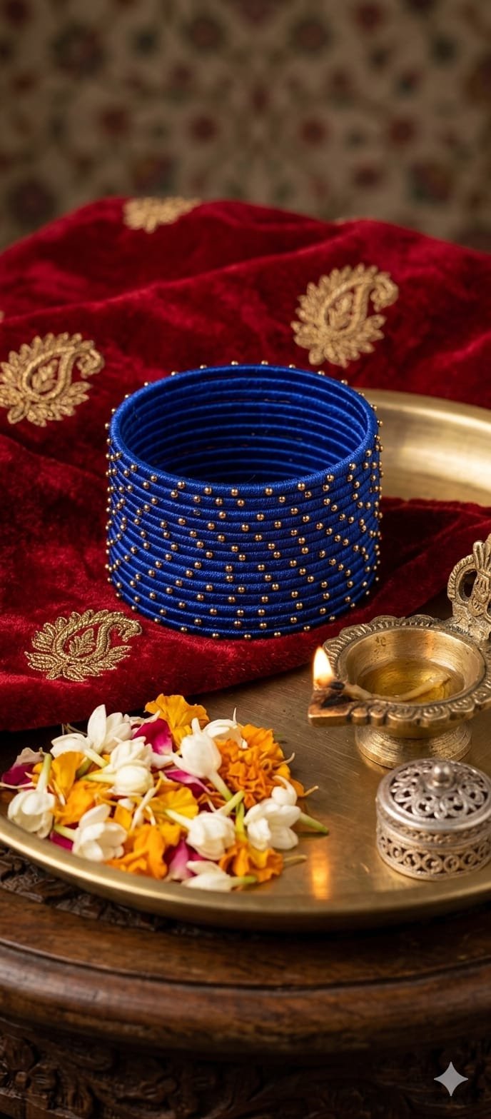 Blue Colour Rain Drop Silk Thread Bangles Blue Colour Rain Drop Silk Thread Bangles