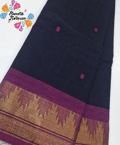 Navy Blue and Pink Chettinad Cotton Saree