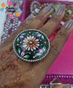 Premium Meenakari Silver Rings