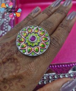 Premium Meenakari Silver Rings