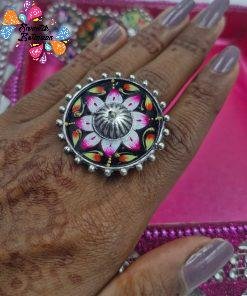 Premium Meenakari Silver Rings