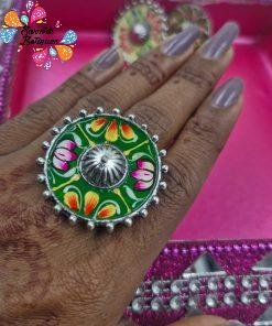 Premium Meenakari Silver Rings