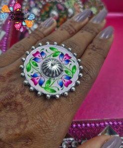 Premium Meenakari Silver Rings