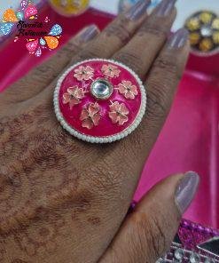 Premium Meenakari Oxidised Silver Rings