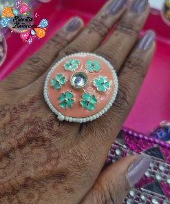 Premium Meenakari Oxidised Silver Rings Premium Meenakari Oxidised Silver Rings