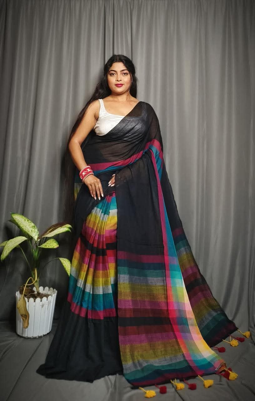 Rainbow Mul Cotton Sarees (120 Count ) - Image 3