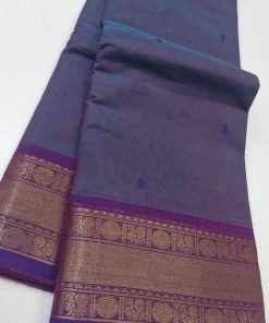 Pastel Purple and Dark Purple Chettinad Cotton Saree