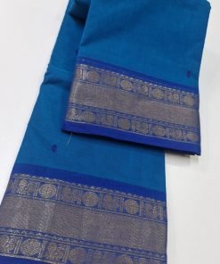 Blue Chettinad Cotton Saree Blue Chettinad Cotton Saree