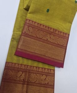 Yellow and Pink Chettinad Cotton Saree Yellow and Pink Chettinad Cotton Saree