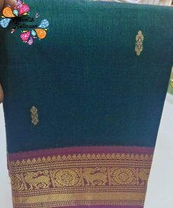 Sacramento Green and Pink Chettinad Cotton Saree Sacramento Green and Pink Chettinad Cotton Saree