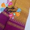 Musterd Yellow and Pink Chettinad Cotton Saree