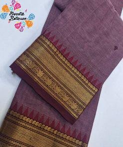 Purple and Brown Chettinad Cotton Saree Purple and Brown Chettinad Cotton Saree