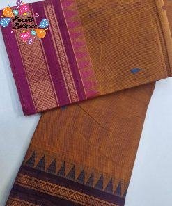 Musterd Yellow and Pink And Grey Double BoarderChettinad Cotton Saree Musterd Yellow and Pink And Grey Double BoarderChettinad Cotton Saree