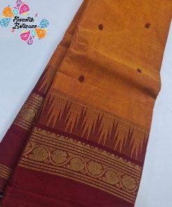 Orange and Red Chettinad Cotton Saree