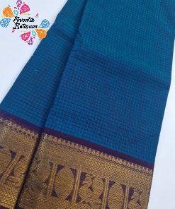 Blue and Purple Chettinad Cotton Saree