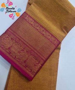 Light Orange and Pink Chettinad Cotton Saree