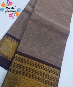 Dark Grey and Black Chettinad Cotton Saree