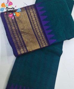 Teal Green and Light Purple Chettinad Cotton Saree Teal Green and Light Purple Chettinad Cotton Saree