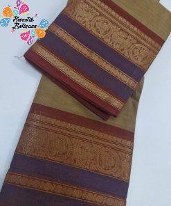 Grey and Brown Chettinad Cotton Saree