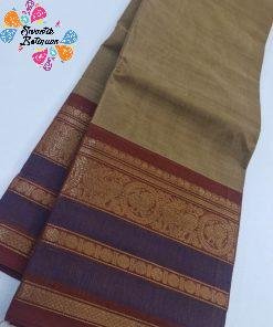 Grey and Brown Chettinad Cotton Saree