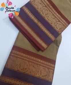 Grey and Brown Chettinad Cotton Saree