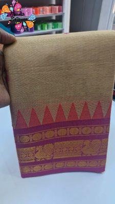 Grey and Magenta Chettinad Cotton Saree