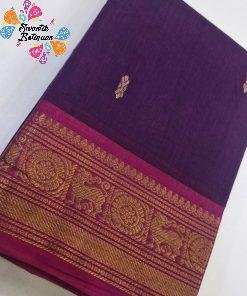 Deep Purple and Magenta Chettinad Cotton Saree
