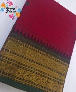 Red and Green Chettinad Cotton Saree
