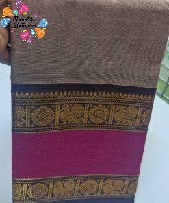 Grey and Magenta Chettinad Cotton Saree