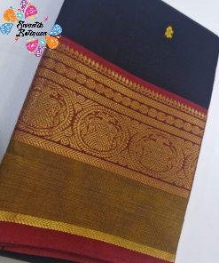 Black and Red Green Chettinad Cotton Saree