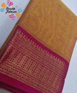 Orange and Magenta Chettinad Cotton Saree