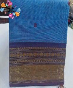 Sky Blue and Light Purple Chettinad Cotton Saree