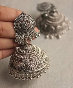 Oxidised Silver Jhumkha