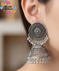 Oxidised Silver Jhumkha