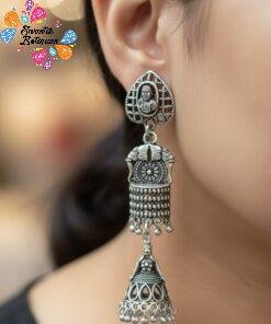 Welcome Swastik Boutiques, Sri Lanka Alternative view of Oxidised Silver Earrings