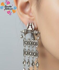 Alternative view of Oxidised Silver Earrings