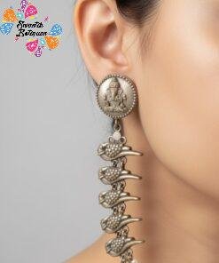 Welcome Swastik Boutiques, Sri Lanka Alternative view of Vinayagar Designer Oxidised Silver Earrings