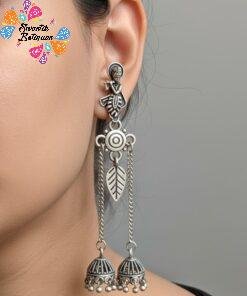 Latest Arrivals Alternative view of Krishna Designer Oxidised Silver Earrings