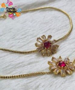 Flower Designer Premium Antique Gold Chain Type Anklet